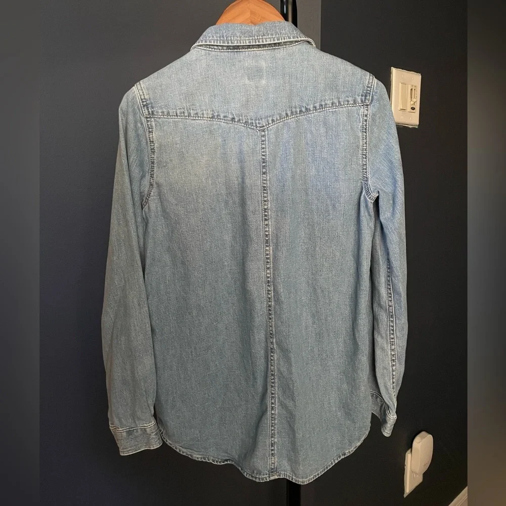 Gap Light Wash Denim Western Style Oxford Shirt